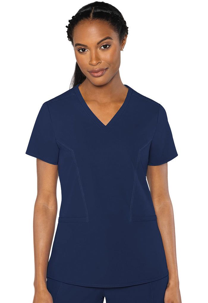 Clearance Med Couture Peaches Double V-Neck Scrub Top