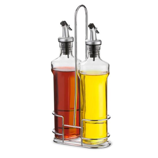 Clip Spout Cruets with Wire Caddy 12 oz Set of 2