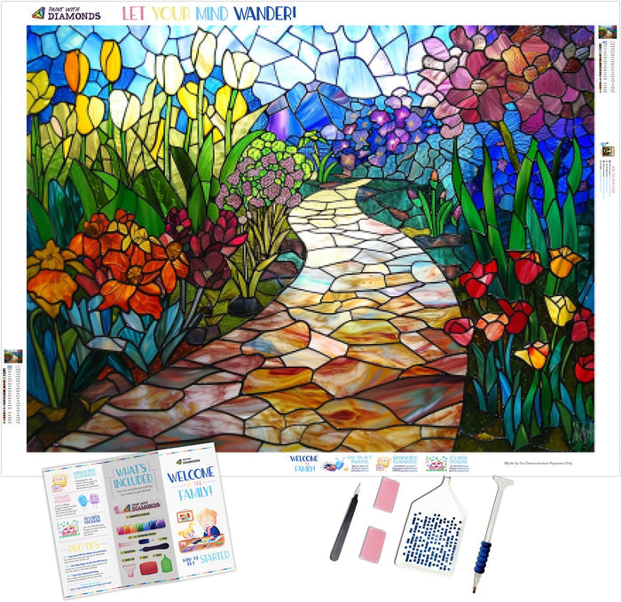 Colorful Pathway Through A Garden