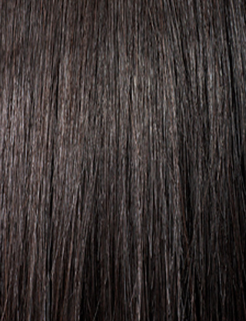 OUTRE synthetic wrap pony half wig dark brown straight hair close up texture for smoothing styles