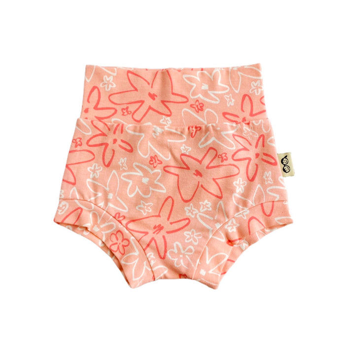 Coral Hand Drawn Flowers  Bummies