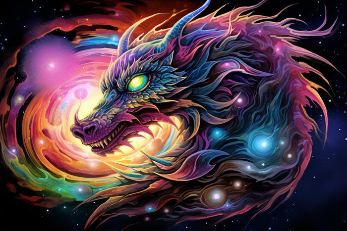 Cosmic Dragon Swirling Galaxies