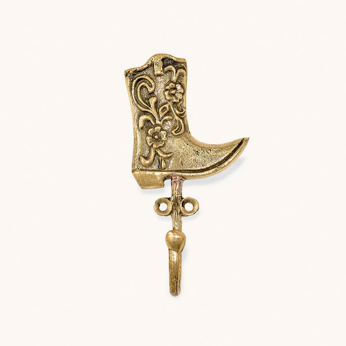 Cowboy Boot Wall Hook - Recycled Brass