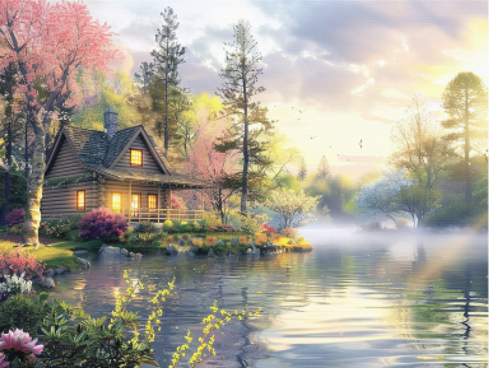 Cozy Cabin Beside A Still Lake