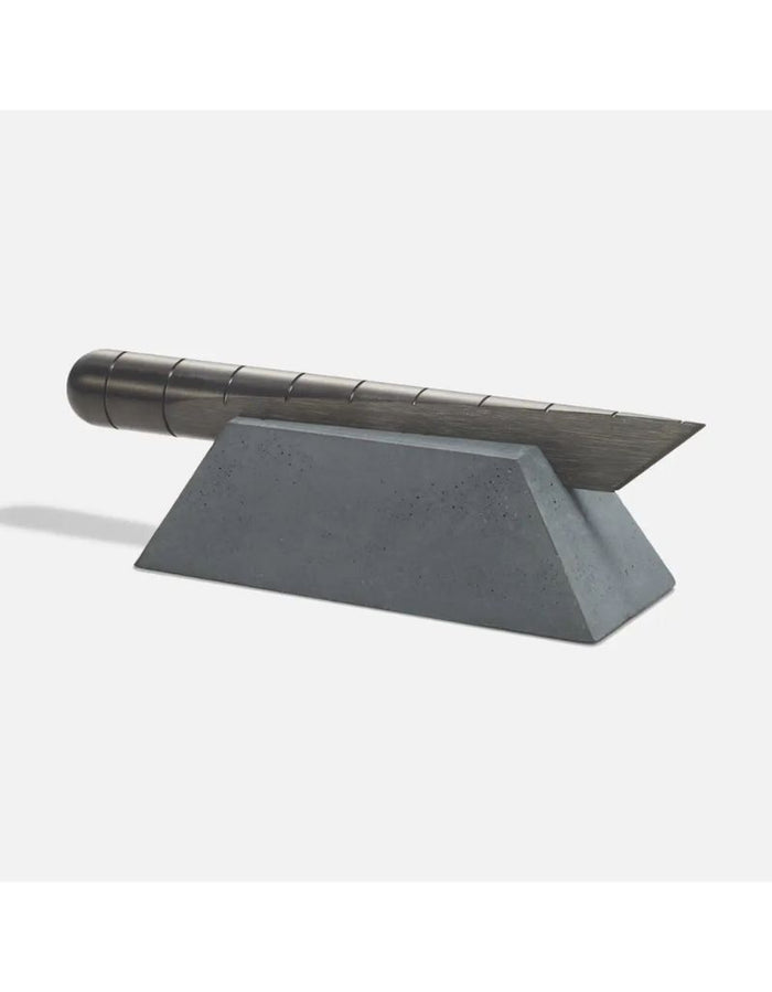 Concrete desk knife holder with knife