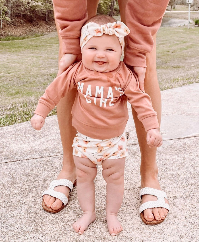Cream Floral Bummies and/or Headbands