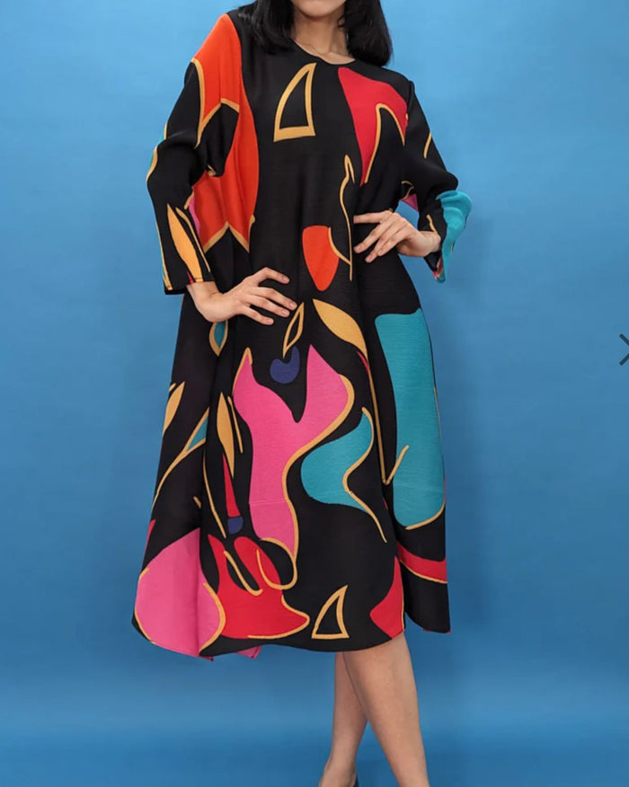 Crowned Abstract Statement Dress
