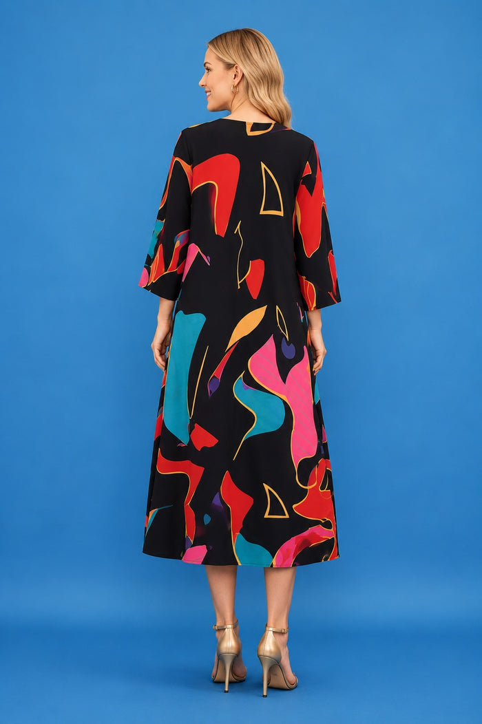 Crowned Abstract Statement Dress