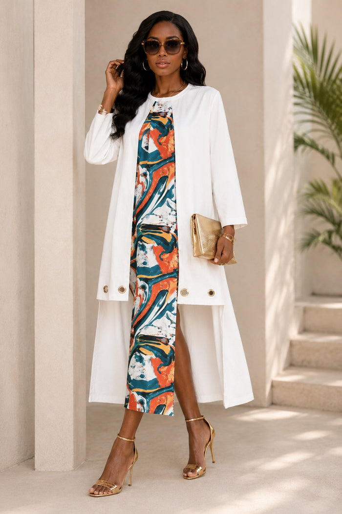 Crowned Asymmetrical Statement Dress