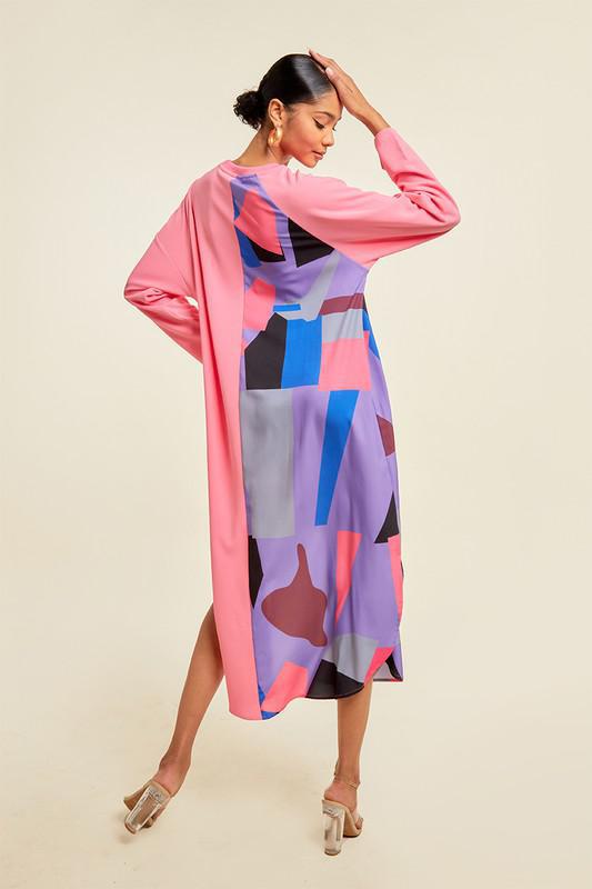 Crowned Geometric Asymmetrical Dress