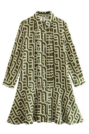 Crowned Geometric Shirt Dress