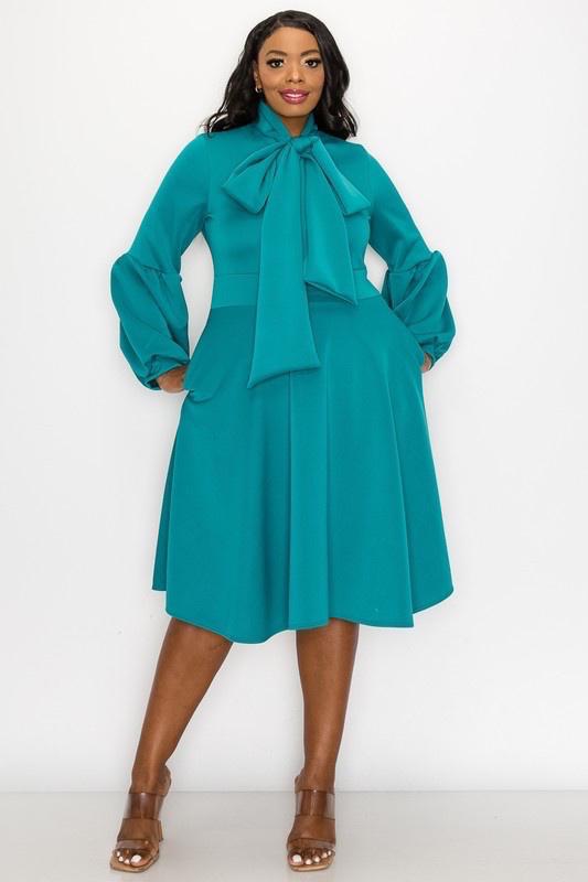 Crowned Grace Bow Midi Dress