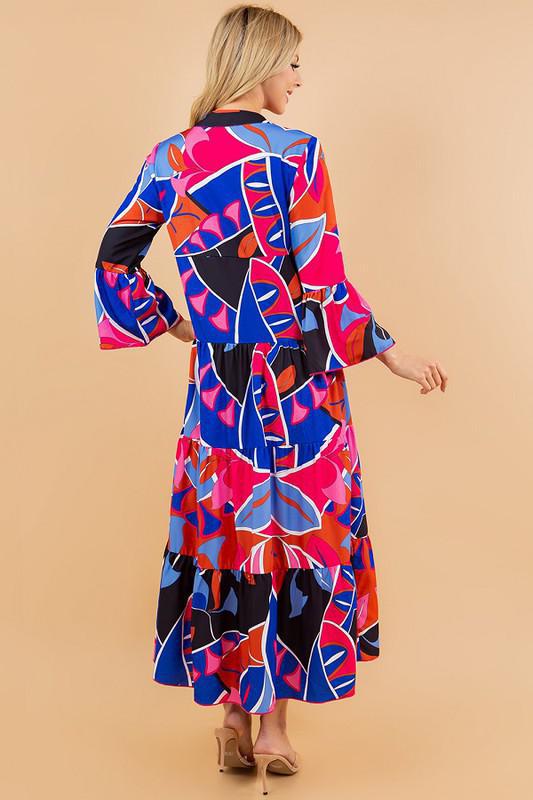 Crowned Printed Midi Dress