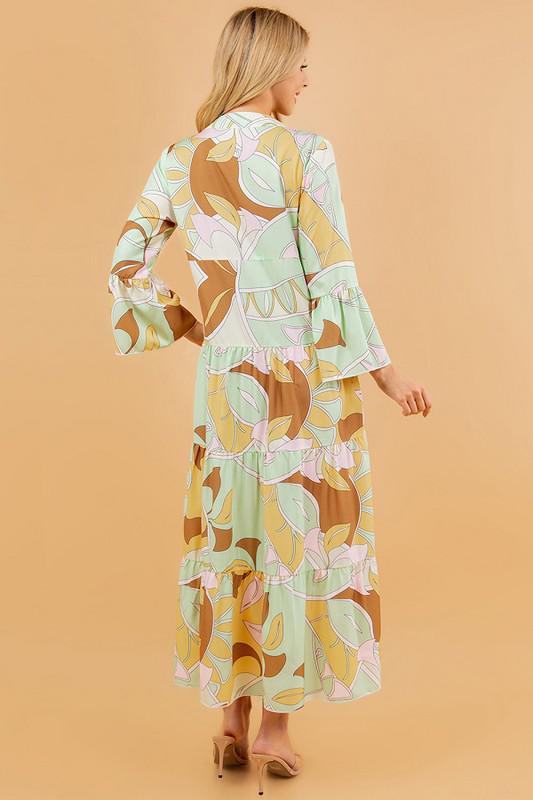 Crowned Printed Midi Dress