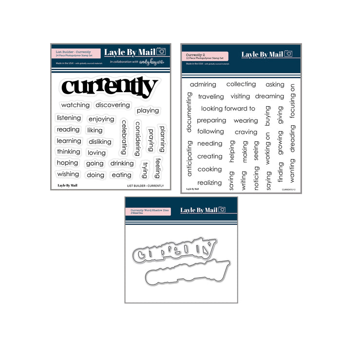 Currently - 3 Piece Stamp and Die Bundle