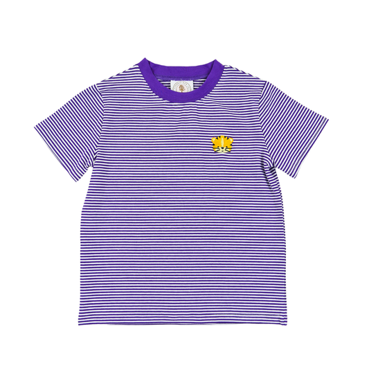 Cypress Row Purple Stripe Tiger Emb. Tee
