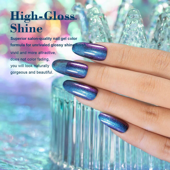 Dark Blue to Purple | RARJSM ®Holographic Chameleon Gel Nail Polish | 15ml #583