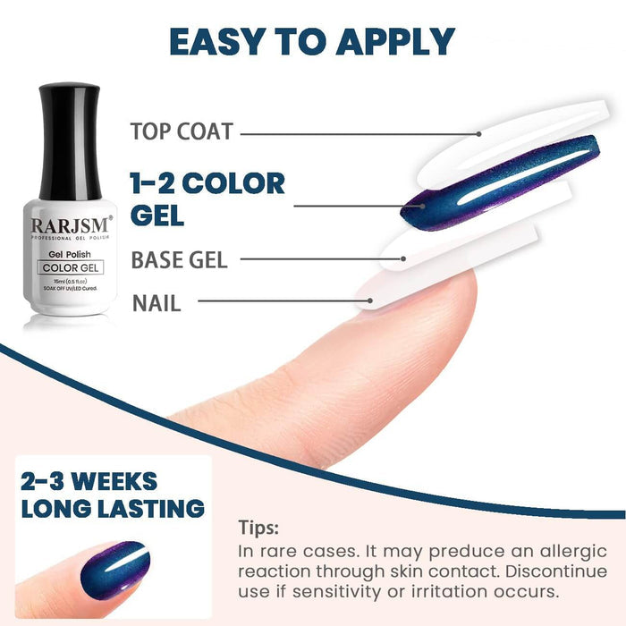 Dark Blue to Purple | RARJSM ®Holographic Chameleon Gel Nail Polish | 15ml #583