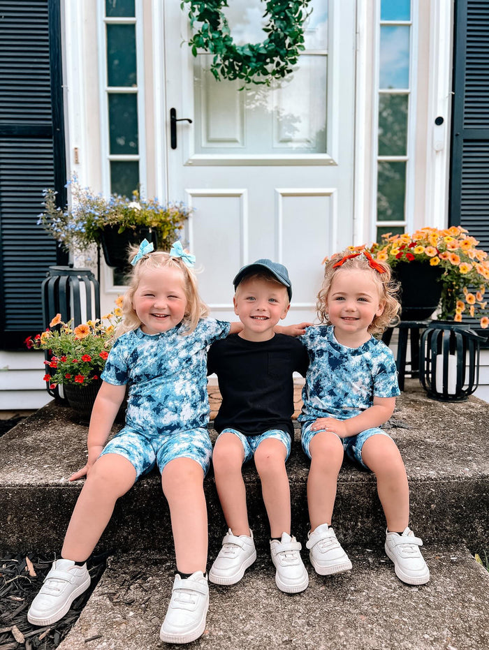 Denim Tie Dye Ribbed Bummies