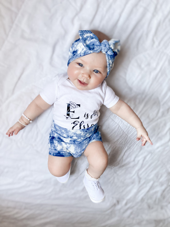 Denim Tie Dye Ribbed Headbands
