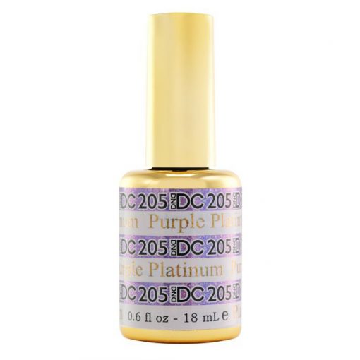DND DC Platinum - Soak off Gel in Glitter Metallic Effect - #205 Purple