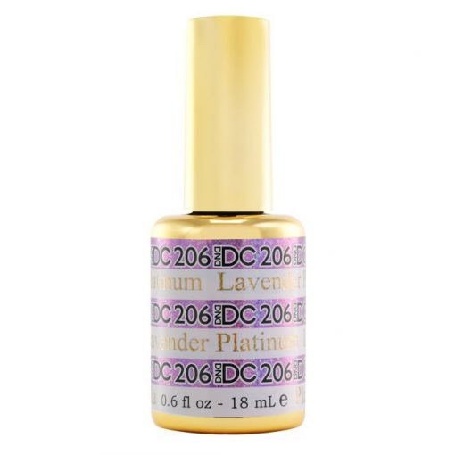 DND DC Platinum - Soak off Gel in Glitter Metallic Effect - #206 Lavender