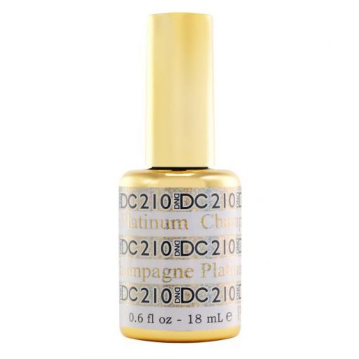 DND DC Platinum - Soak off Gel in Glitter Metallic Effect - #210 Champagne