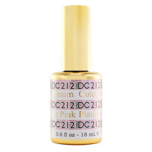 DND DC Platinum - Soak off Gel in Glitter Metallic Effect - #212 Cute Pink