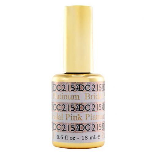 DND DC Platinum - Soak off Gel in Glitter Metallic Effect - #215 Bridal Pink