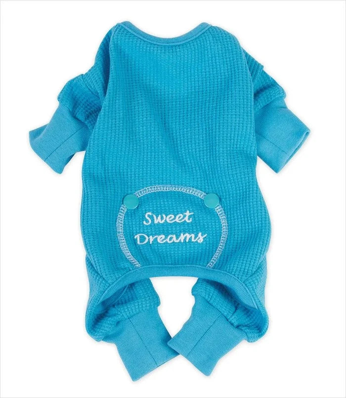 DOGGIE DESIGN - Sweet Dreams Embroidered Dog Pajamas by Doggie Design Blue