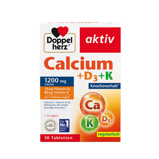 DOPPELHERZ Calcium + Vitamin D3 + K Active Calcium - myernk