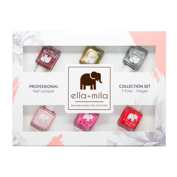 Dream Collection Set B 6-pack nail polish gift box, front view