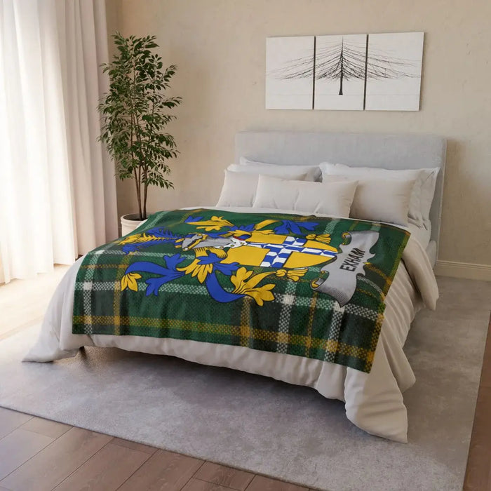 Vibrant Colorful Crest Pattern Printed Bedding Blanket