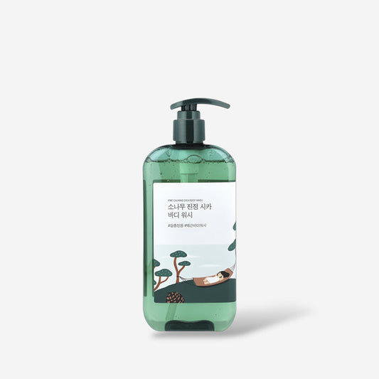 (EXPIRY: 05/2027) Round Lab Pine Calming Cica Body Wash 400ml غسول الجسم برائحة الصنوبر المهدئ من راوند لاب برائحة السيكا