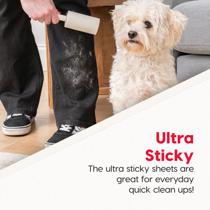 Extra Sticky Lint Roller Standard Value Pack Comes with Storage Box and Refills, 90 Sheets/Roll, 720 Sheets - IRIS USA