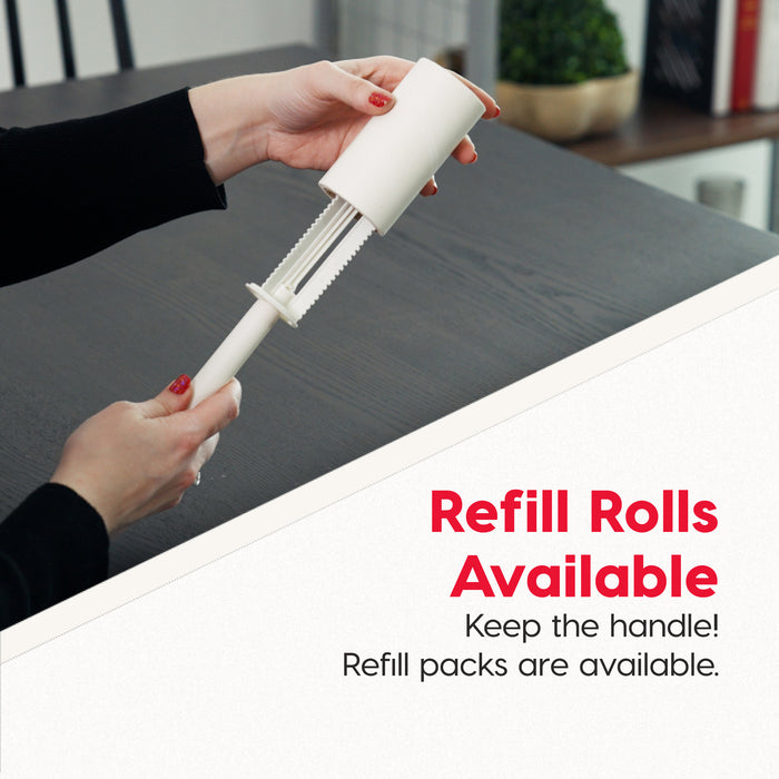 Extra Sticky Lint Roller Standard Value Pack Comes with Storage Box and Refills, 90 Sheets/Roll, 720 Sheets - IRIS USA