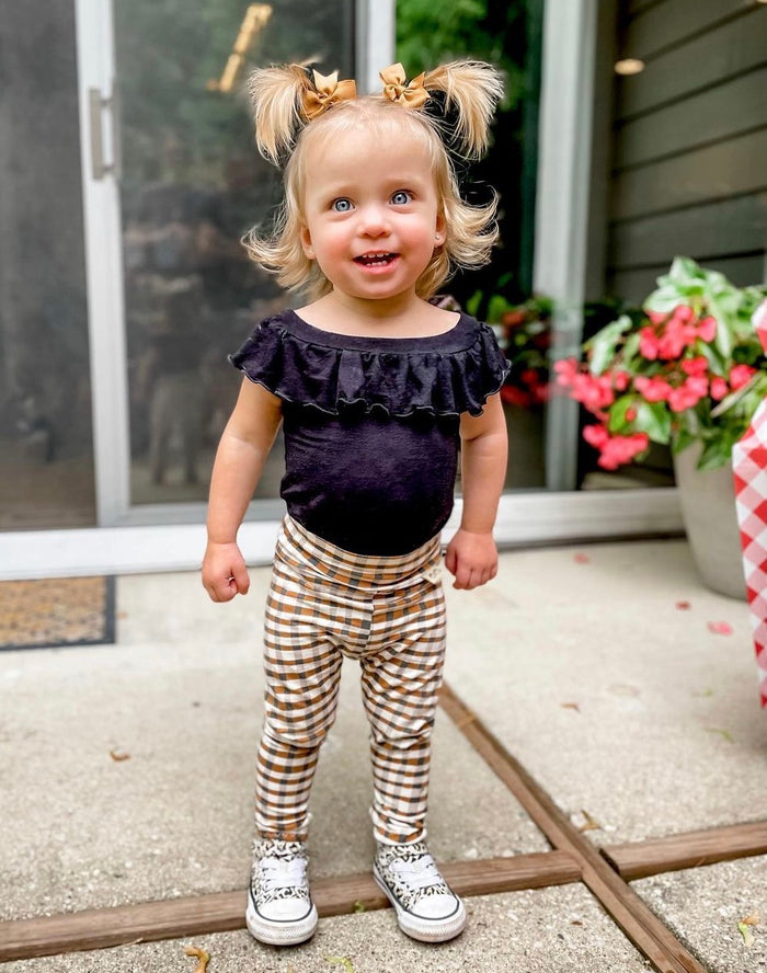 Fall Gingham Leggings and/or Headbands