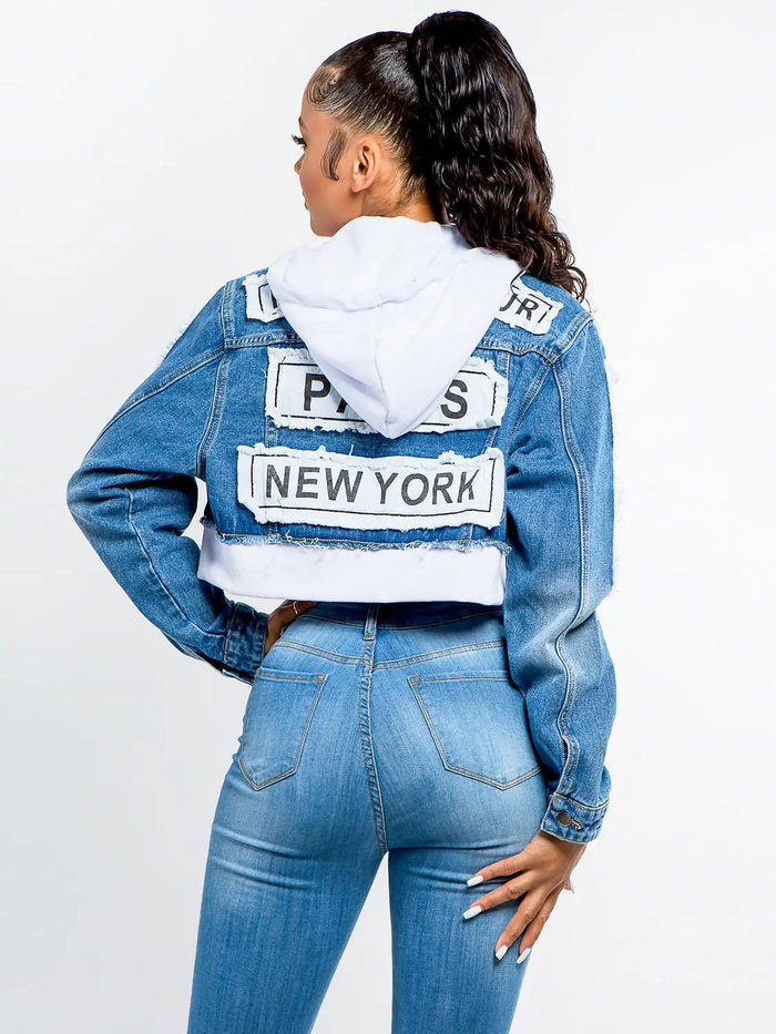 FASHION TOUR DENIM JACKET WITH HOODIE