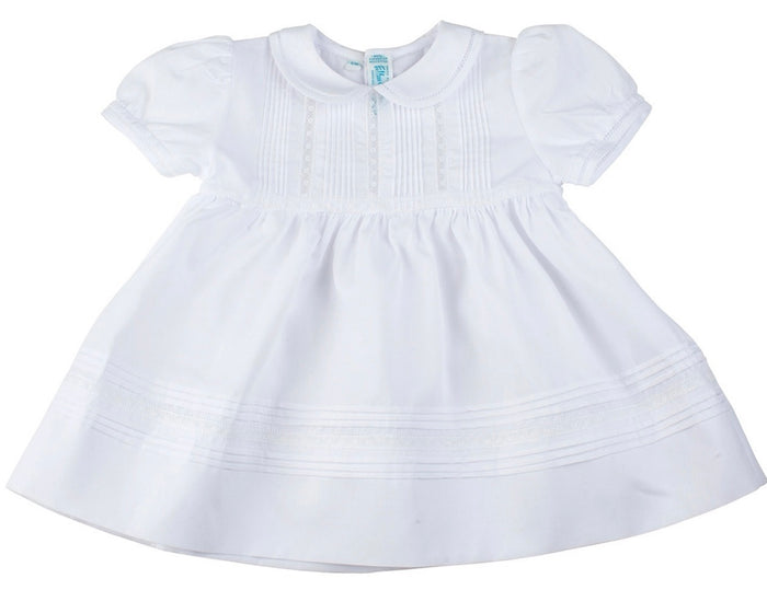 Feltman White Pintucks & Lace Dress
