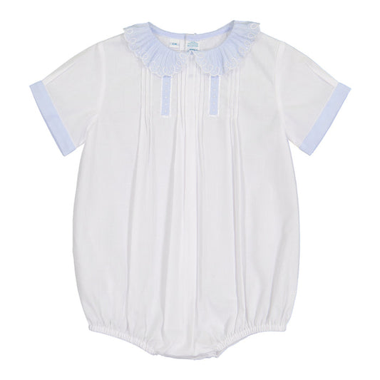 Feltman White Vintage Scalloped Collar Creeper