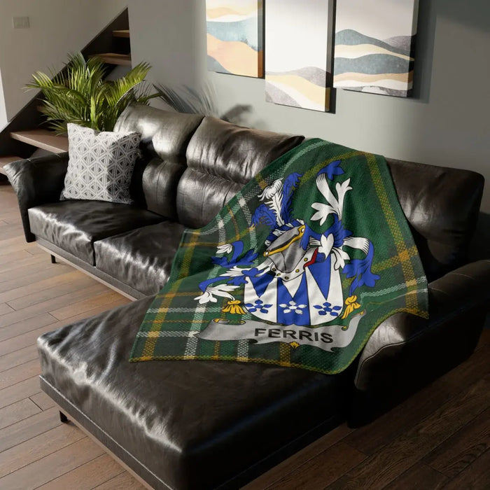 Ferris Family Crest Throw Blanket Home Decor