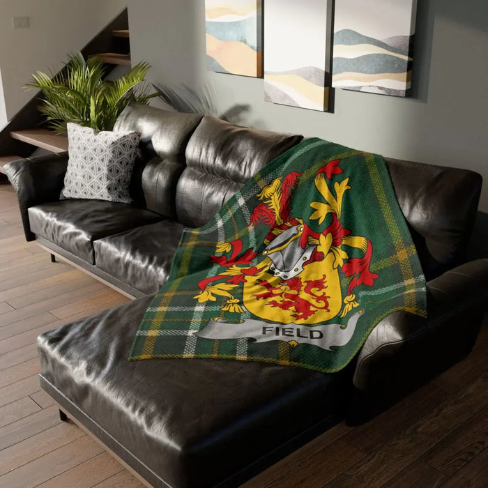 Custom Family Crest Plaid Blanket Field Design