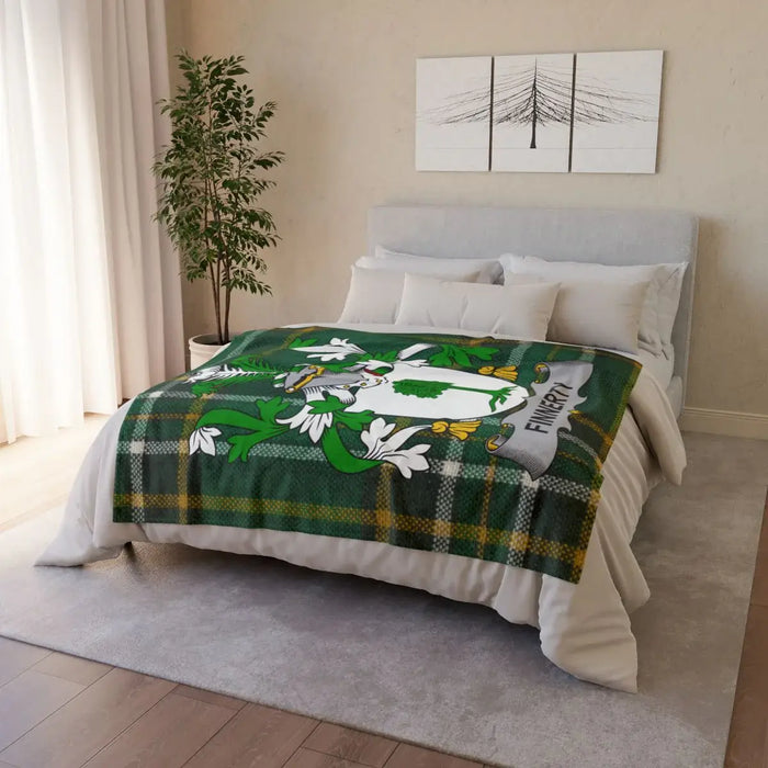Family Crest Design Personalized Blanket with Finnerty