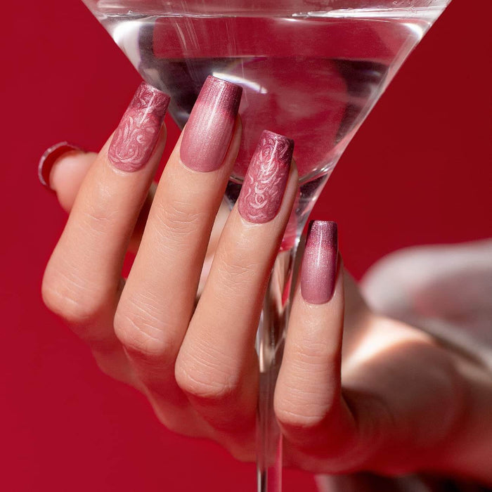 RARJSM ®Burgundy Red Color Changing Thread pearl gel nail polish