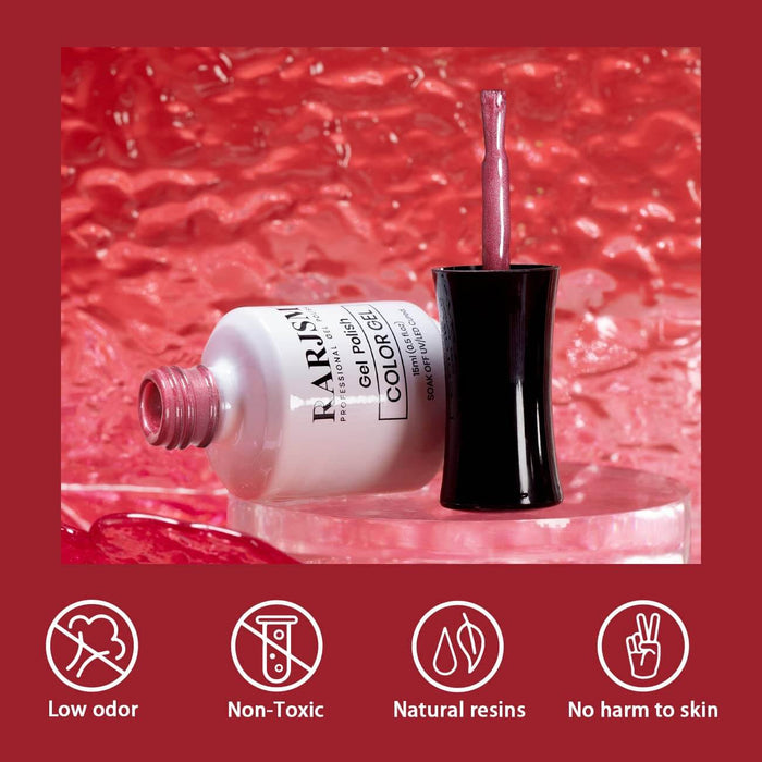 RARJSM ®Burgundy Red Color Changing Thread pearl gel nail polish