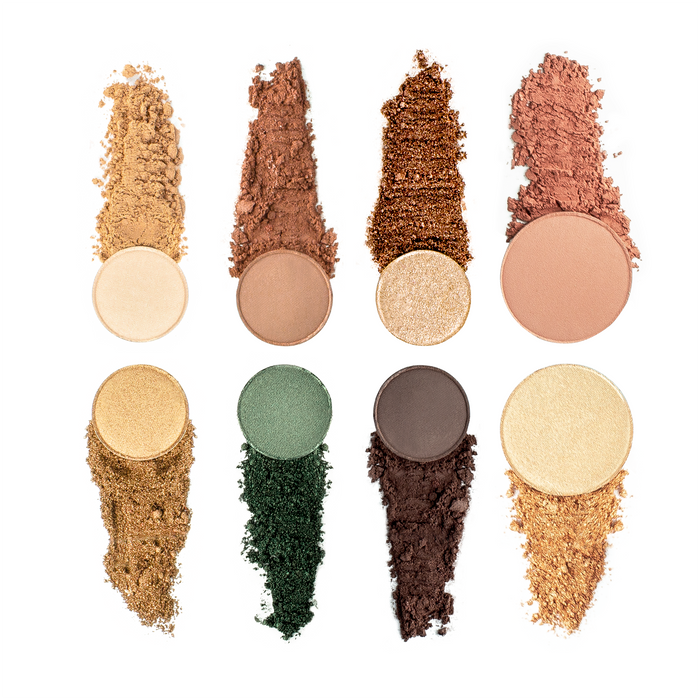 Flirty Goddess eyeshadow palette swatches of all 8 shades