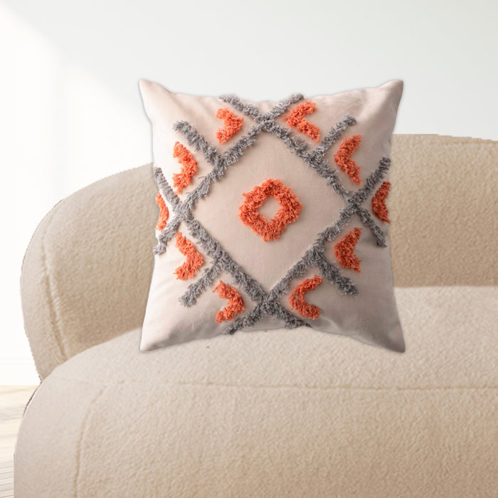 Flora Velvet White Cushion Cover