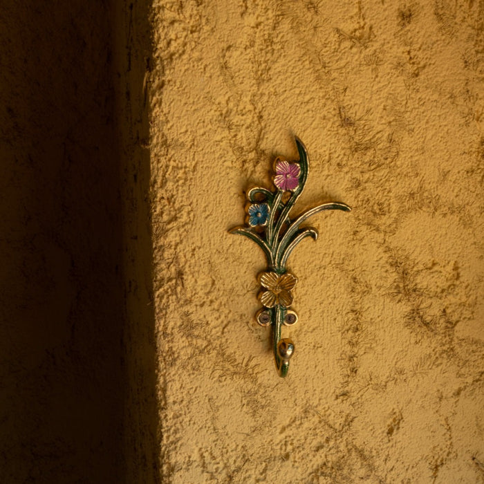 Brass Floral Wall Hook - Candlestock.com