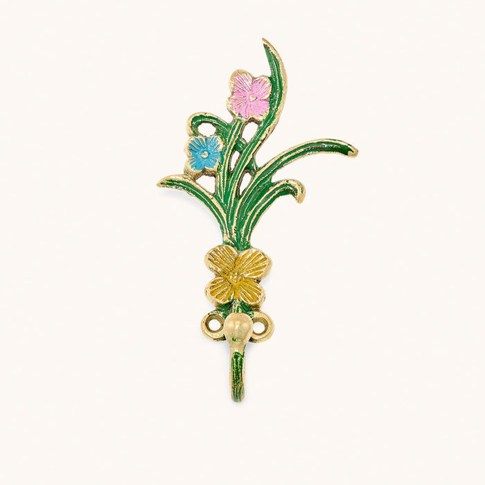 Brass Floral Wall Hook - Candlestock.com