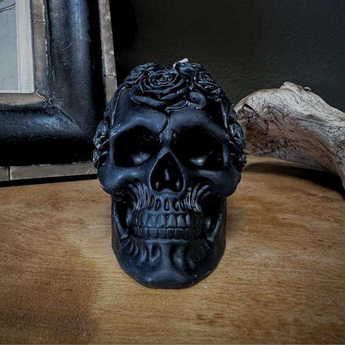 Flower Skull Candle